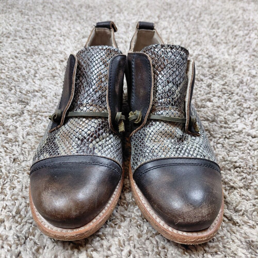 🦋FREEBIRD Metallic Snake-Print Oxford Shoes - Picture 2 of 8